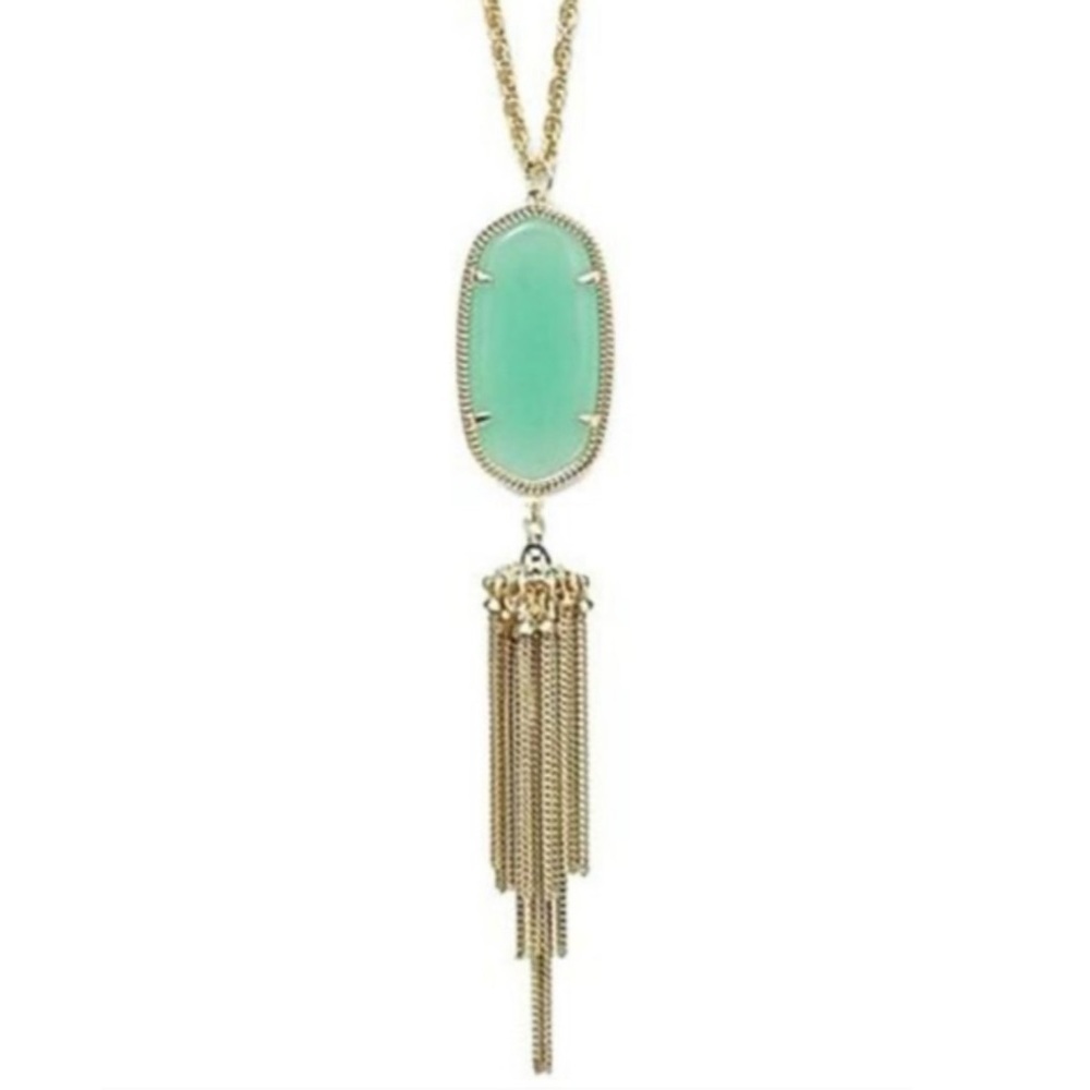 KENDRA SCOTT • Gold Rayne Chalcedony Tassel Necklace